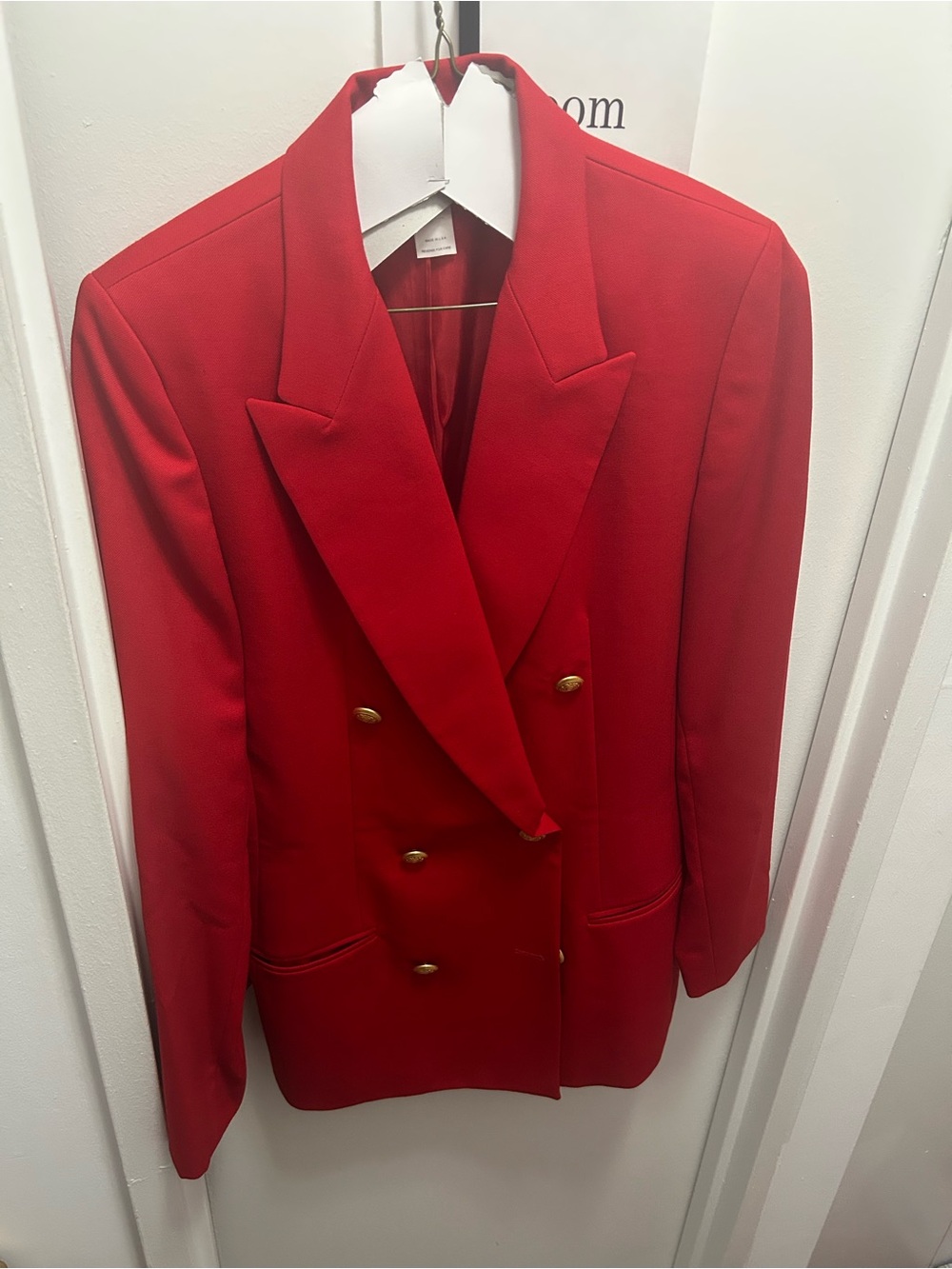 Pendleton Red Double-Breasted Women's Blazer with Gold Buttons